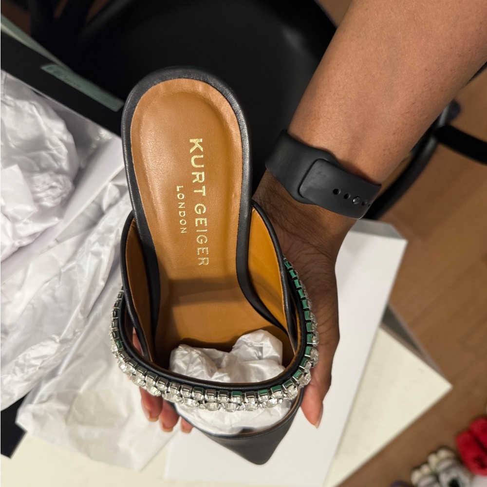 Prince Black Crystal Embellished Mules - Picture 6 of 8